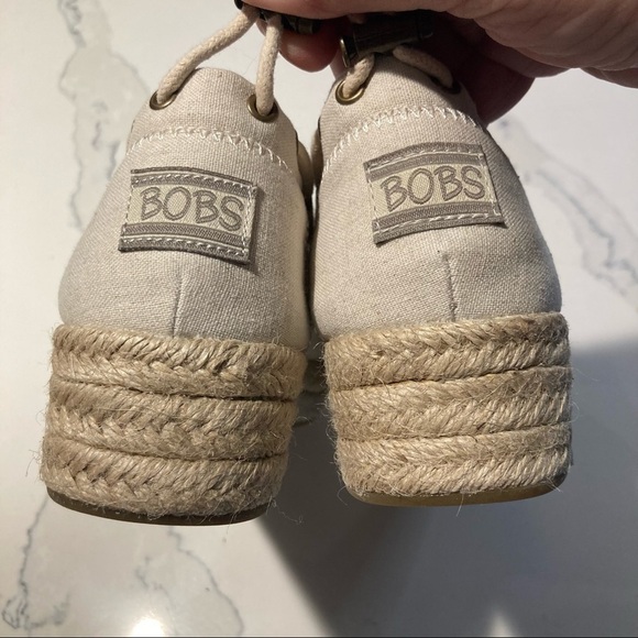 BOBS by Skechers Sz 7 Wedge Espadrilles Memory Foam Insoles Height NWOT - Picture 8 of 11